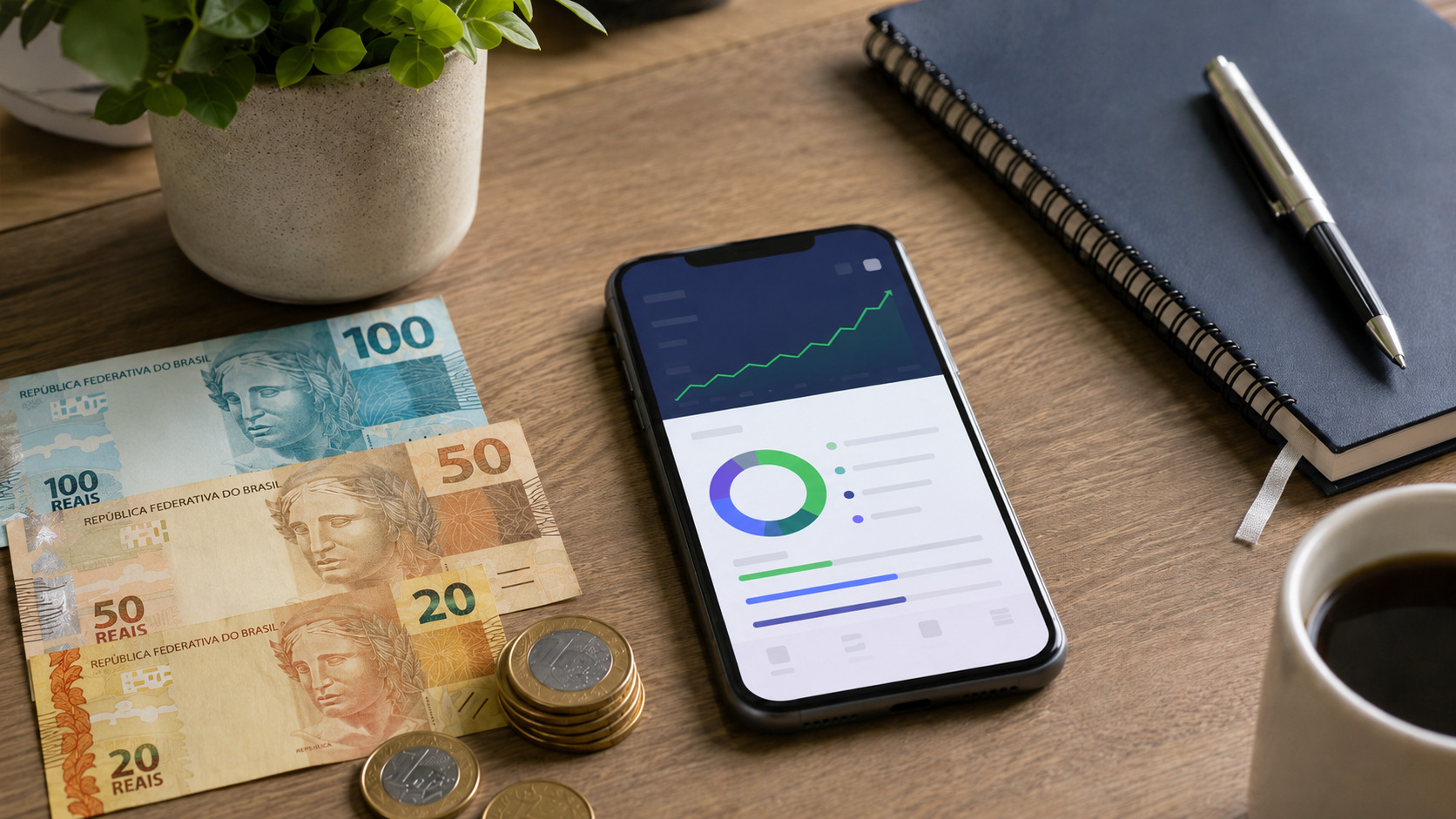 Tesouro Reserva em aplicativo de investimentos com dinheiro, planejamento financeiro e resgate a qualquer hora